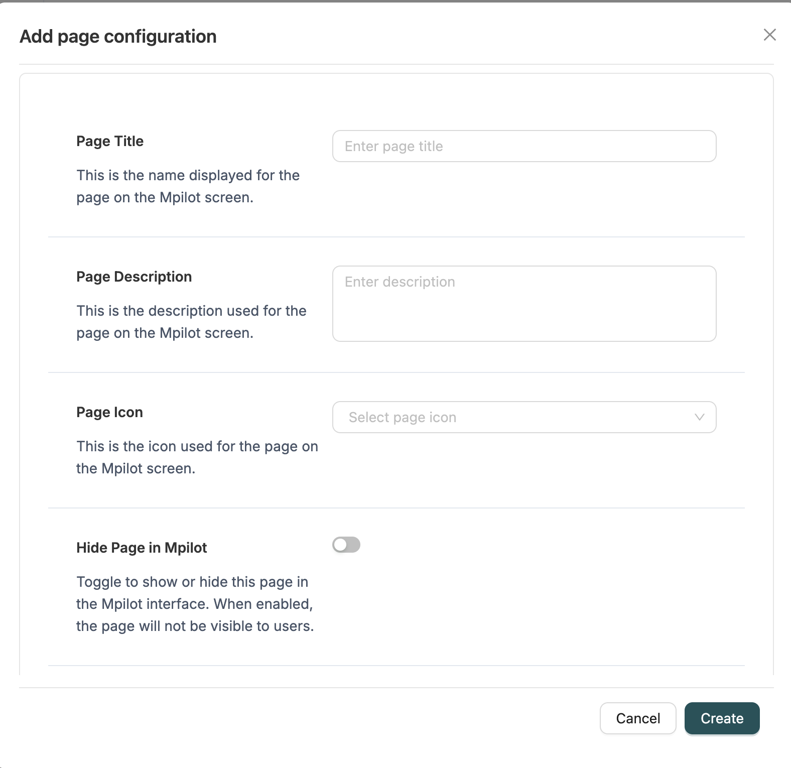 Page Configuration Steps Interface 1