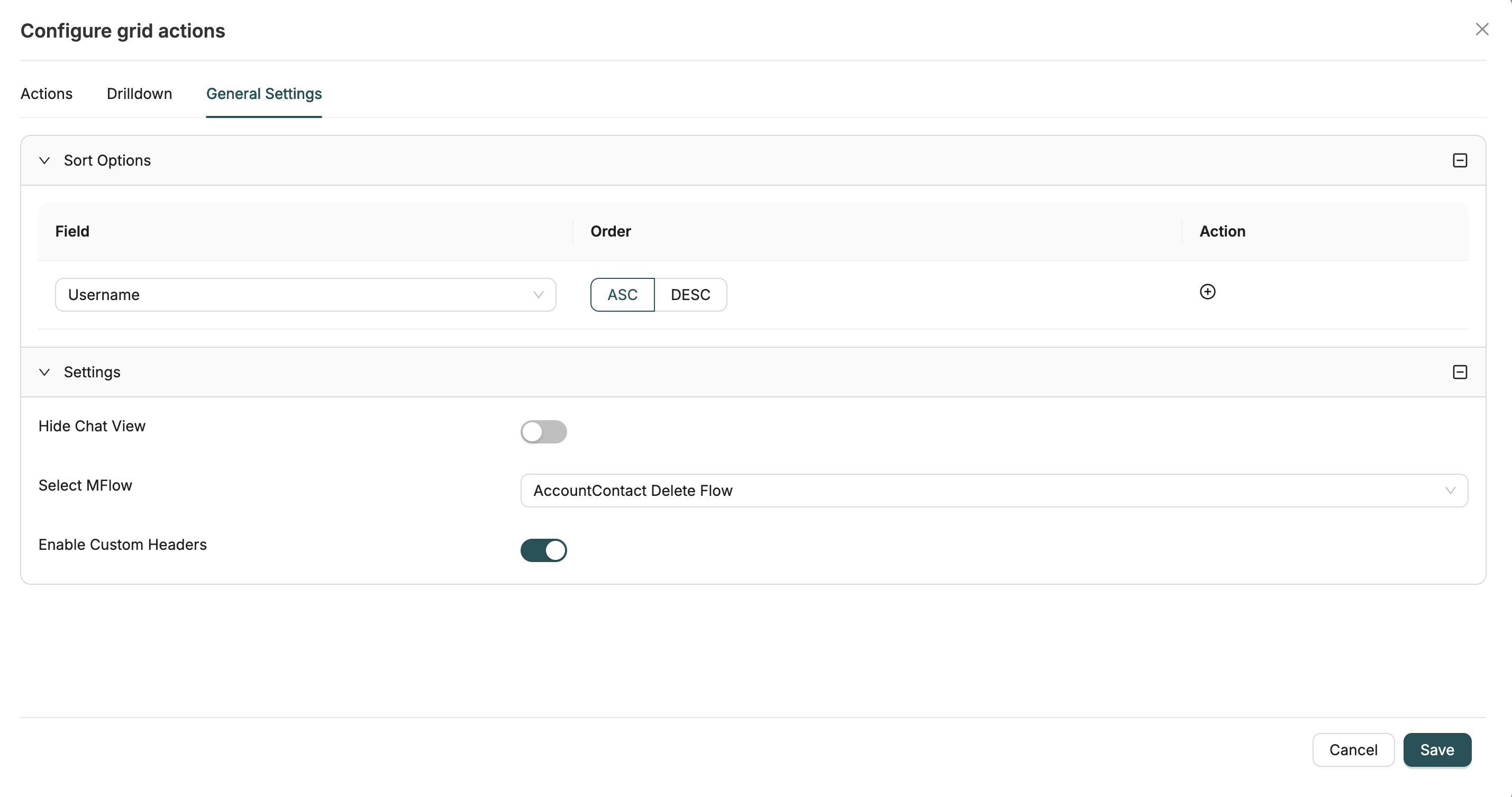 General Settings Tab Interface