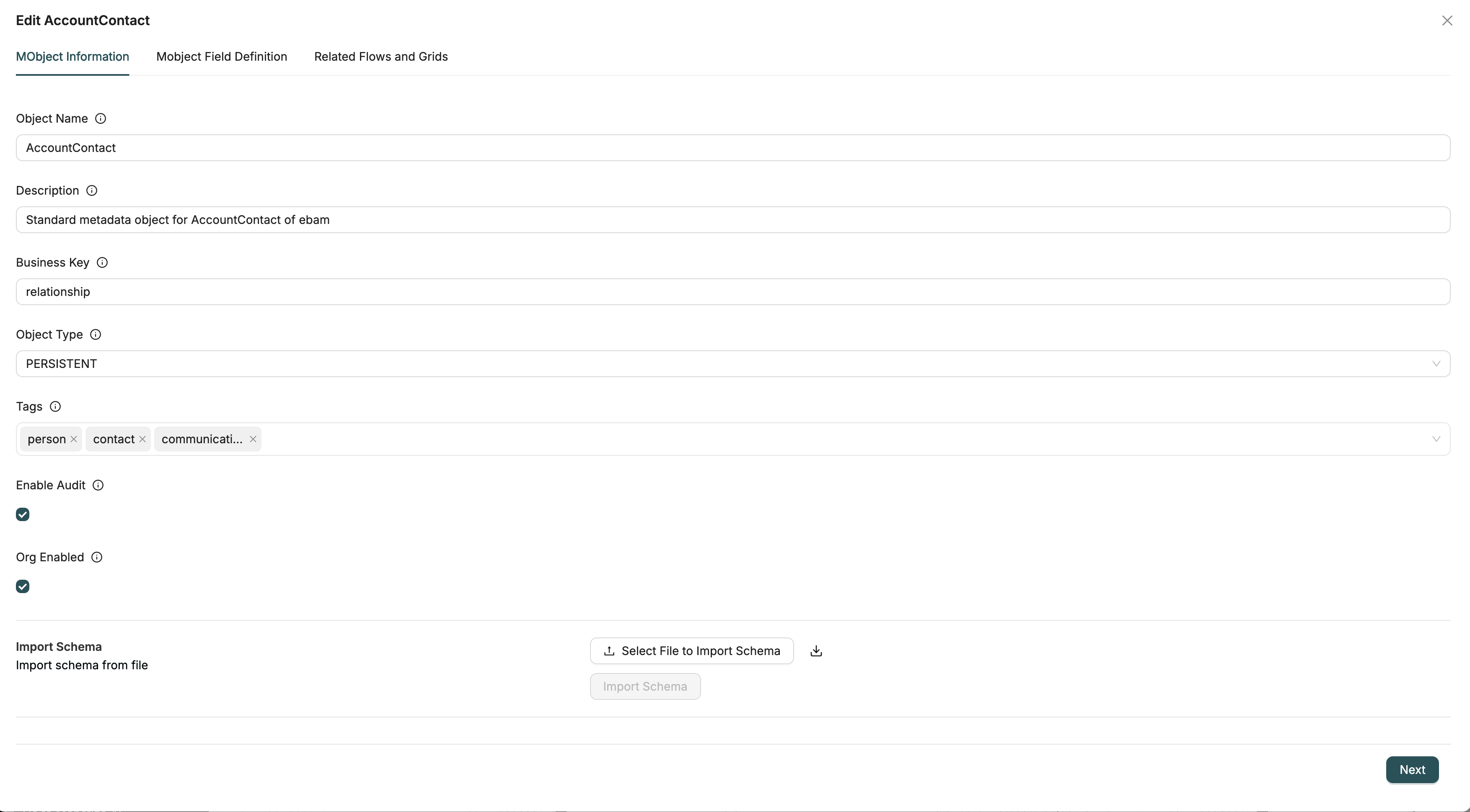 Creating Objects Interface