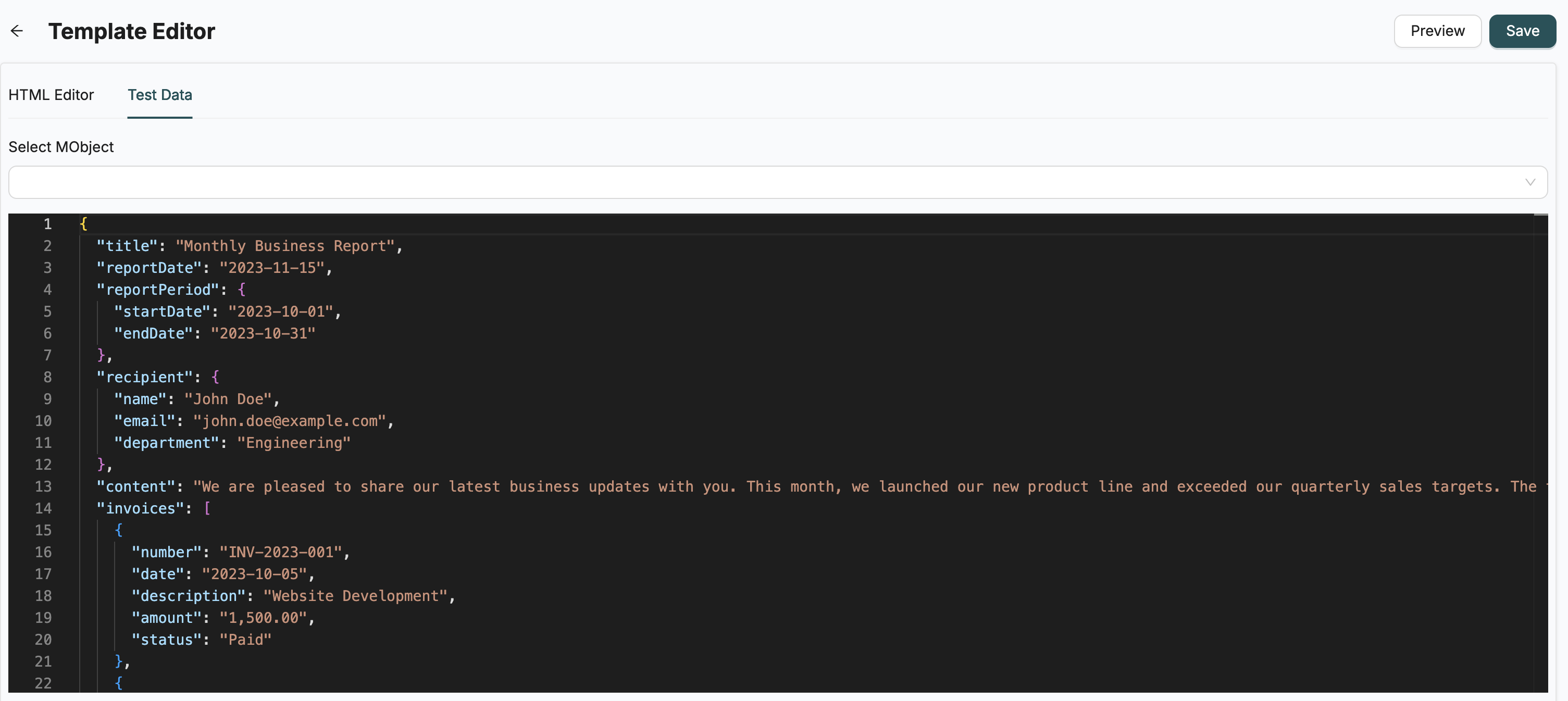 Template Preview Methods Interface